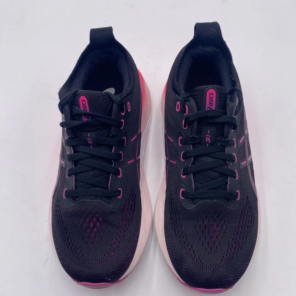 ASICS GEL-KAYANO 31 Running Shoes Womens 6 Black Pink Stability 1012B670 Sneaker